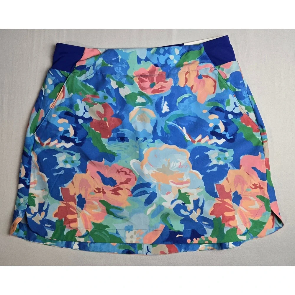 Walter Hagen Performance 11 Blue Floral Pull On Skort 16 Inch Small NWT